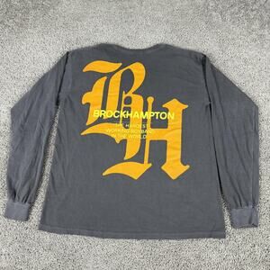 Brockhampton Shirt Mens Large Gray BH Logo Boyband Graphic Long Sleeve Tee
